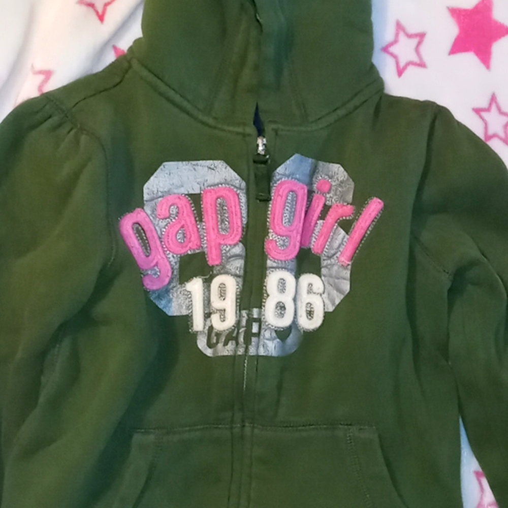 Gap kids green zip up hoodie